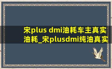 宋plus dmi油耗车主真实油耗_宋plusdmi纯油真实油耗